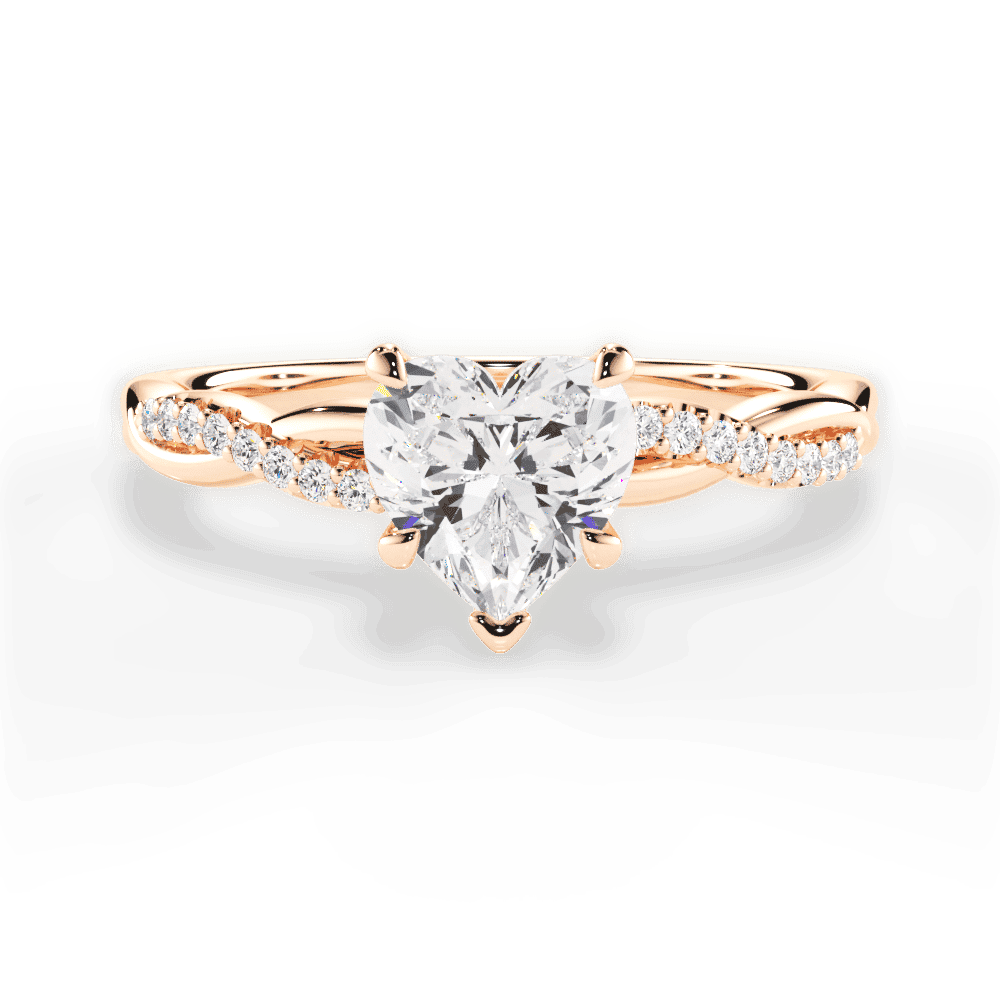 14kt Rose Gold/18kt Rose Gold/heart/top