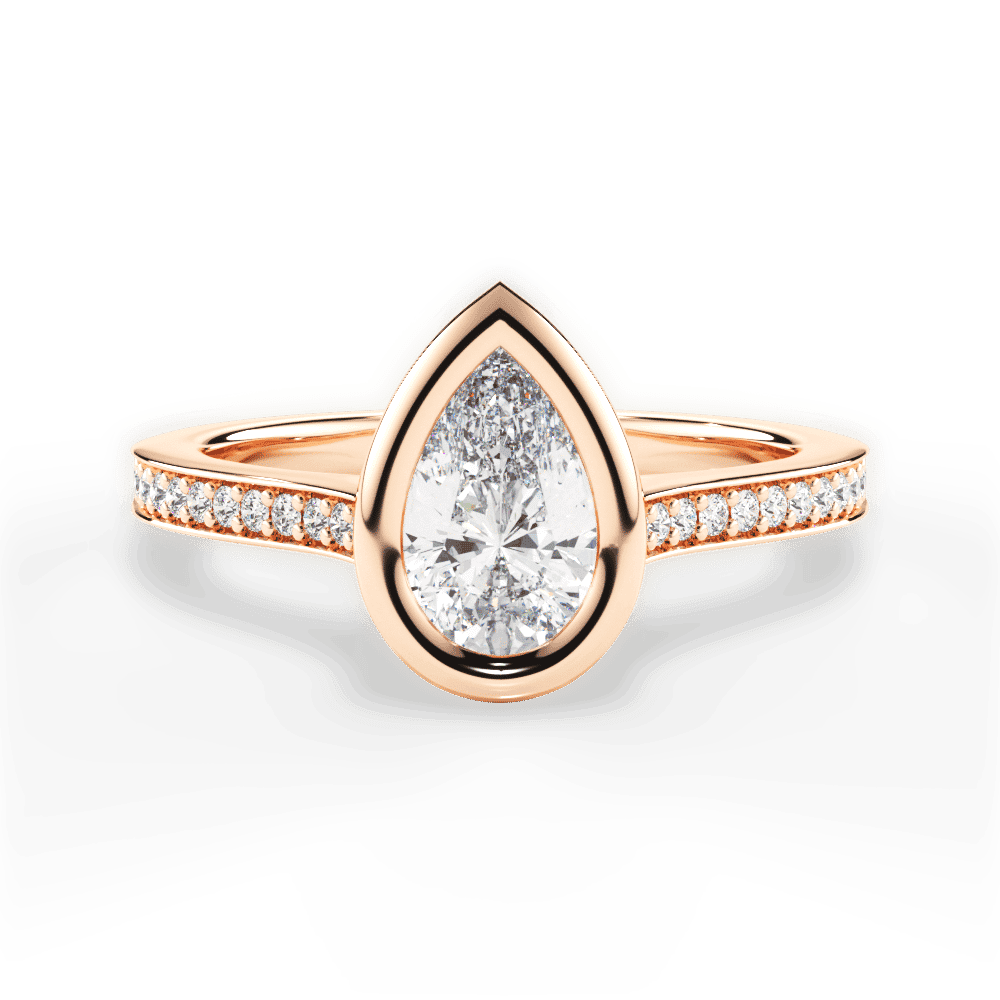 14kt Rose Gold/18kt Rose Gold/pear/top