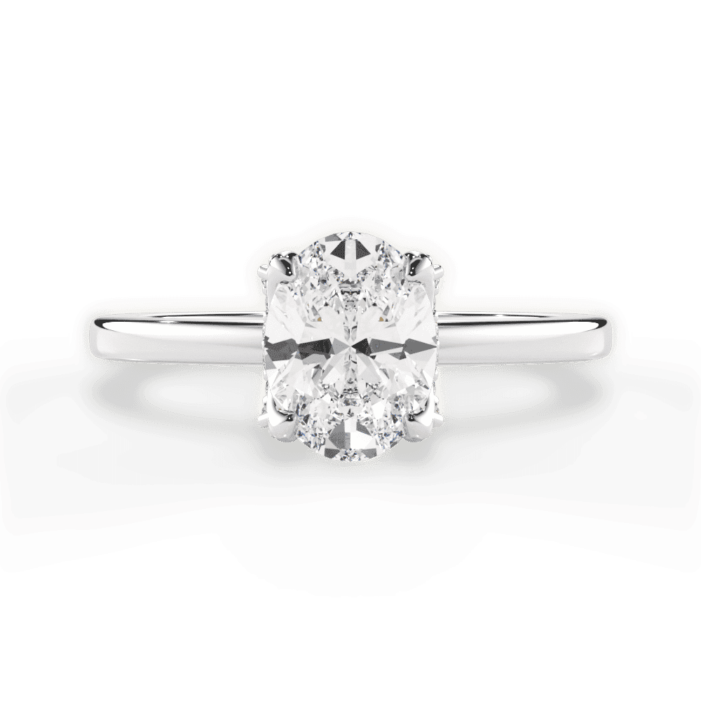 14kt White Gold/18kt White Gold/Platinum/oval/top