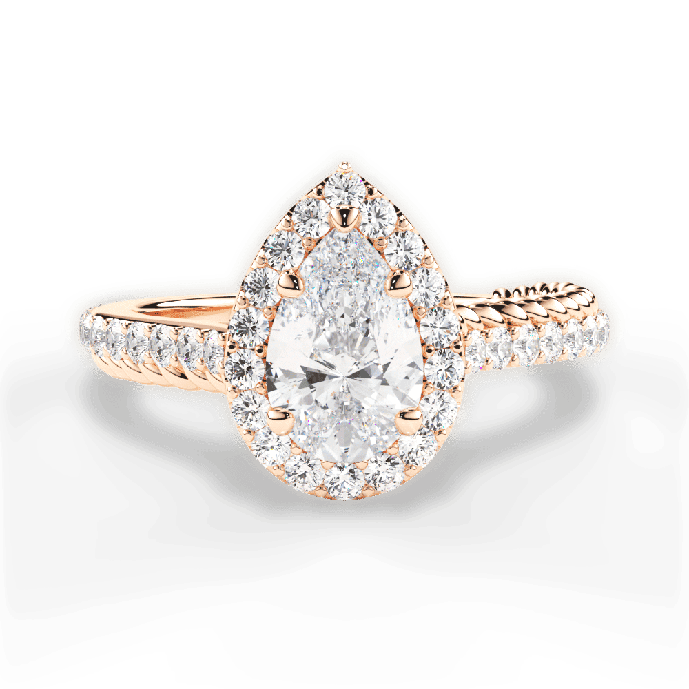 14kt Rose Gold/18kt Rose Gold/pear/top