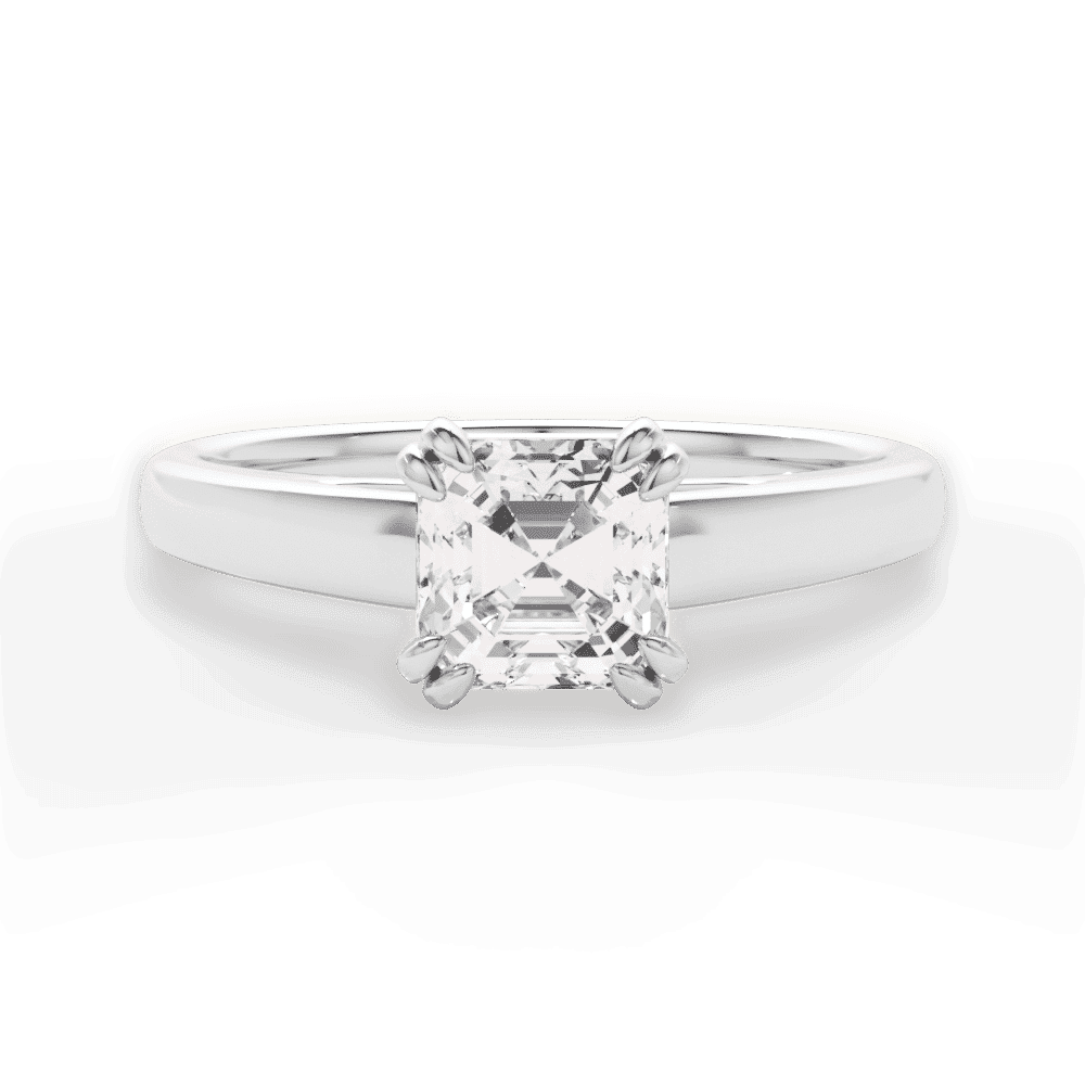 14kt White Gold/18kt White Gold/Platinum/asscher/top