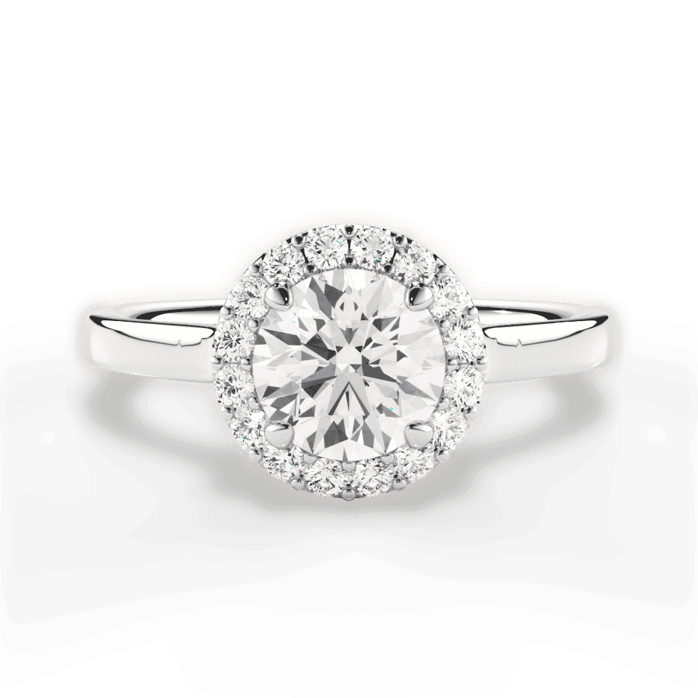 14kt White Gold/18kt White Gold/Platinum/round/top