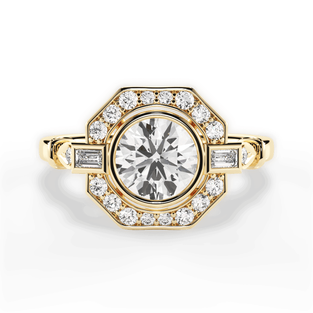 14kt Yellow Gold/18kt Yellow Gold/round/top