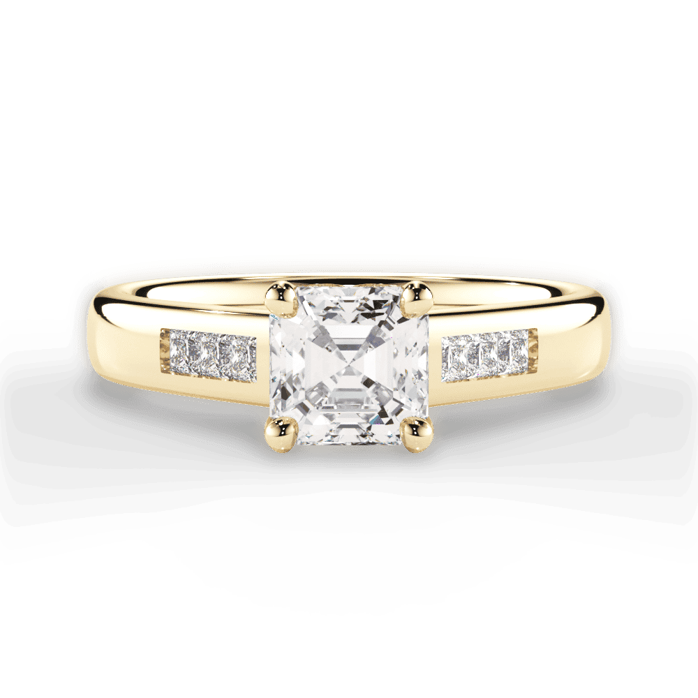14kt Yellow Gold/18kt Yellow Gold/asscher/top