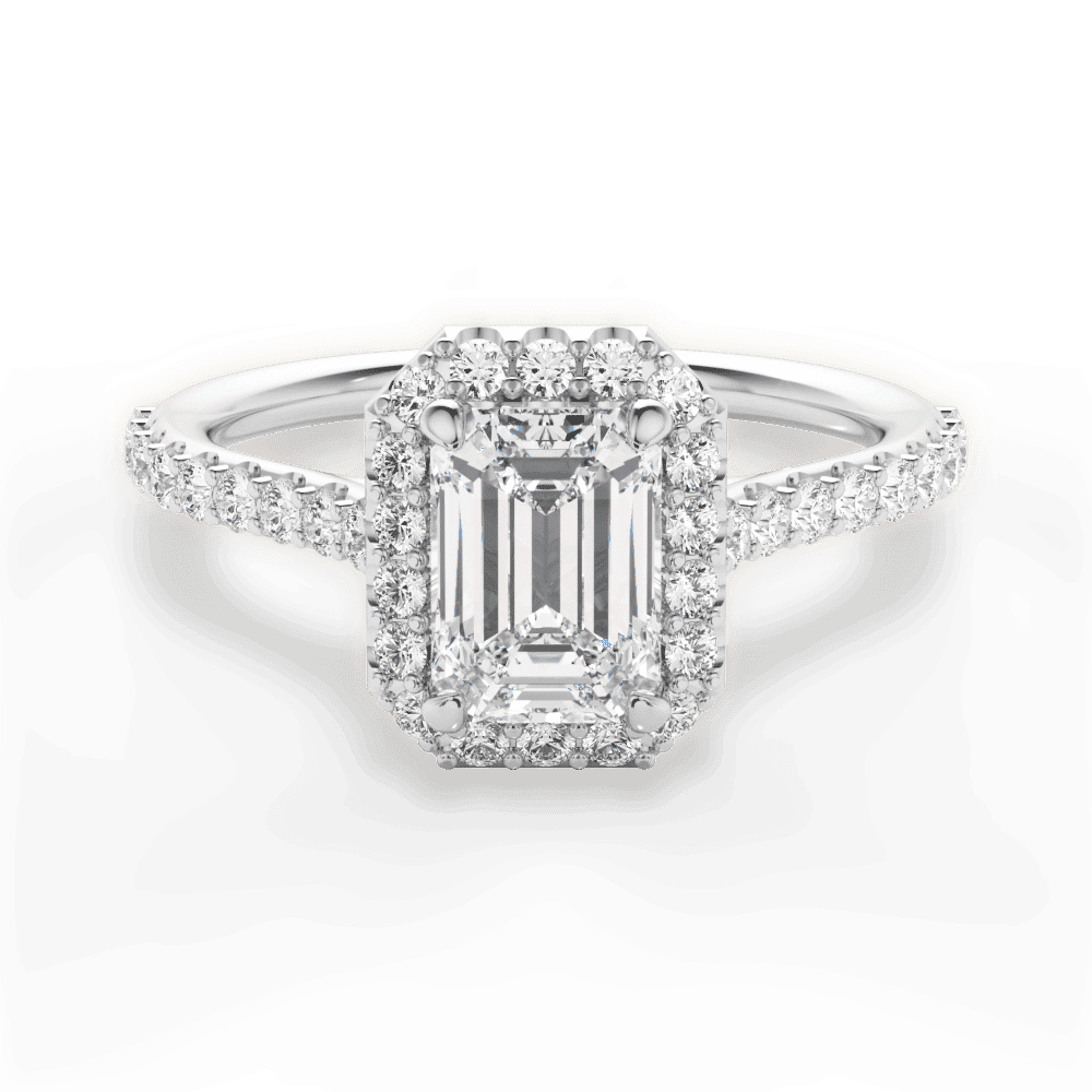 14kt White Gold/18kt White Gold/Platinum/emerald/top
