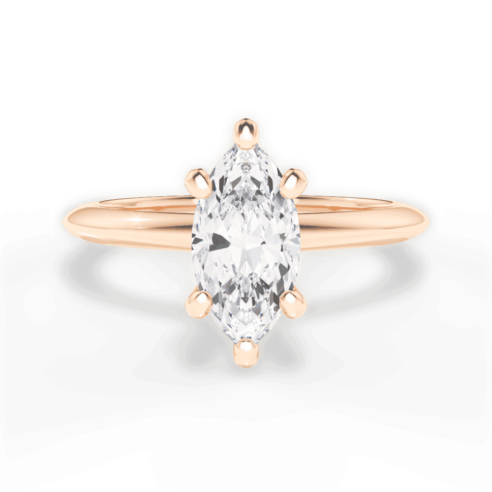 14kt Rose Gold/18kt Rose Gold/marquise/top