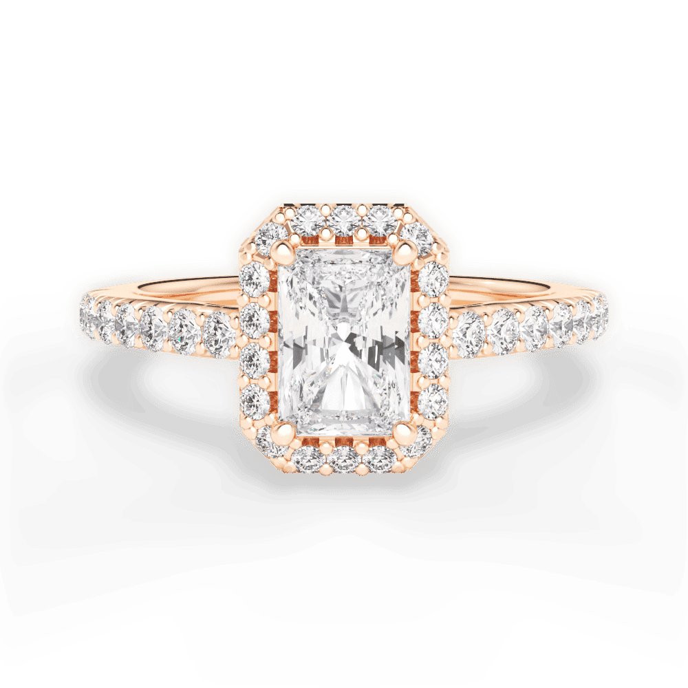 14kt Rose Gold/18kt Rose Gold/radiant/top