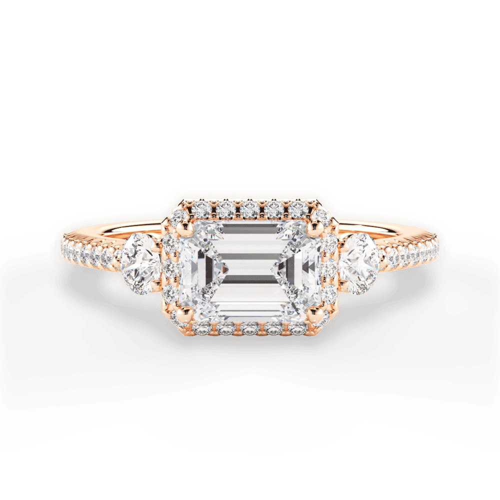 14kt Rose Gold/18kt Rose Gold/emerald/top