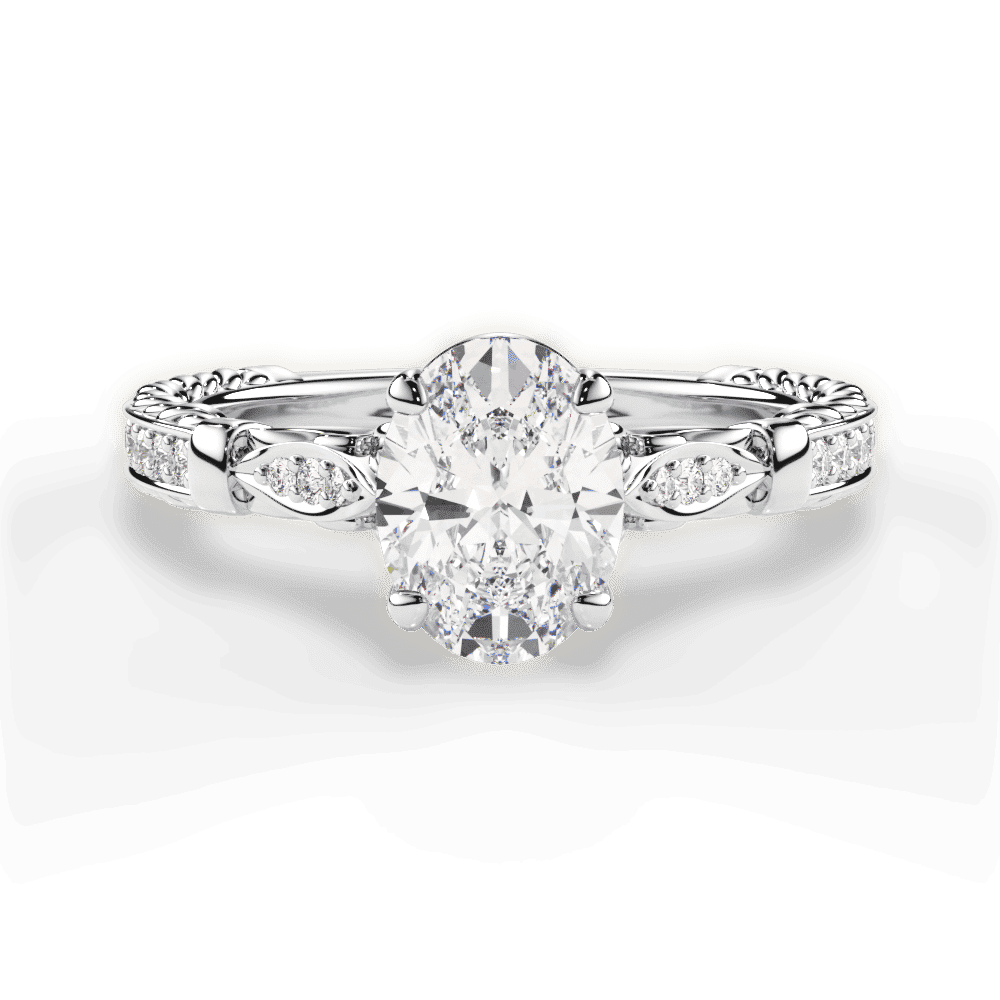 14kt White Gold/18kt White Gold/Platinum/oval/top
