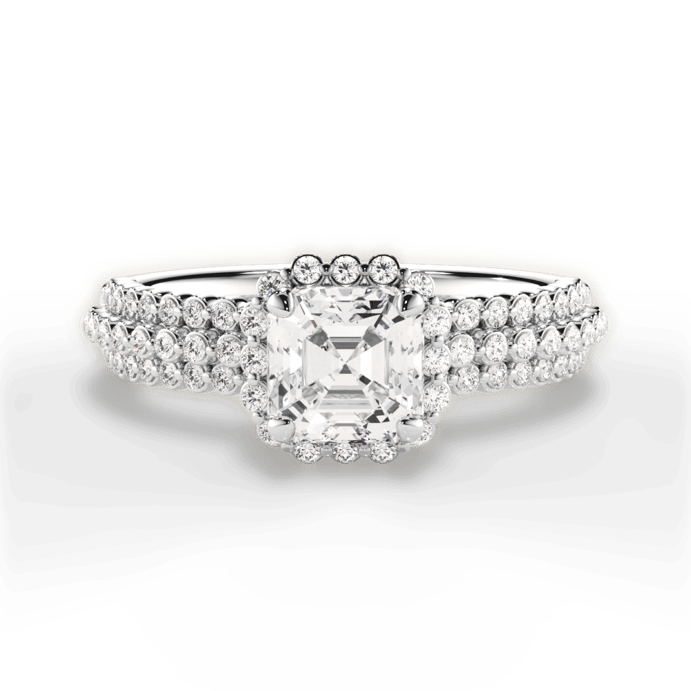 14kt White Gold/18kt White Gold/Platinum/asscher/top