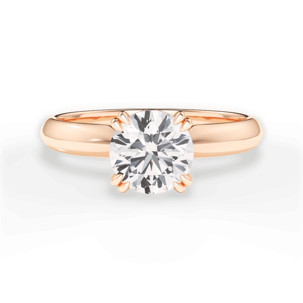 14kt Rose Gold/18kt Rose Gold/round/top