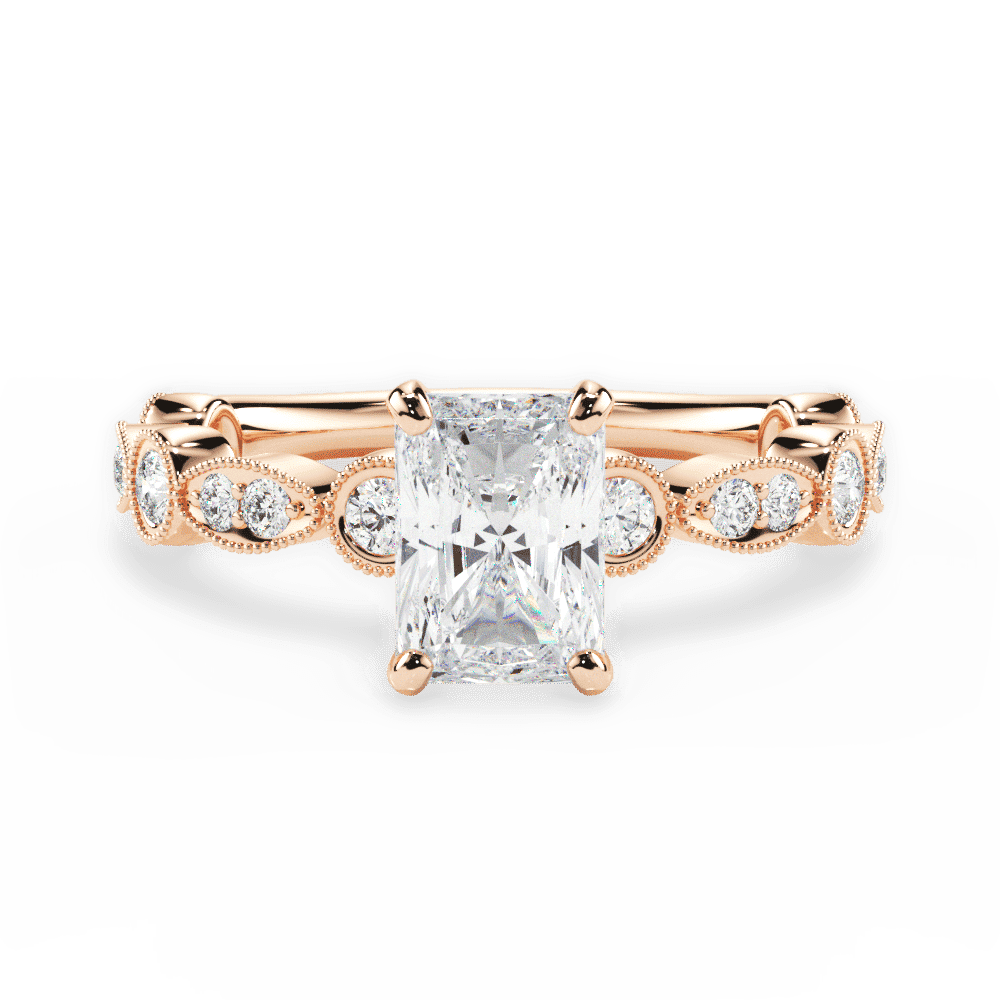 14kt Rose Gold/18kt Rose Gold/radiant/top