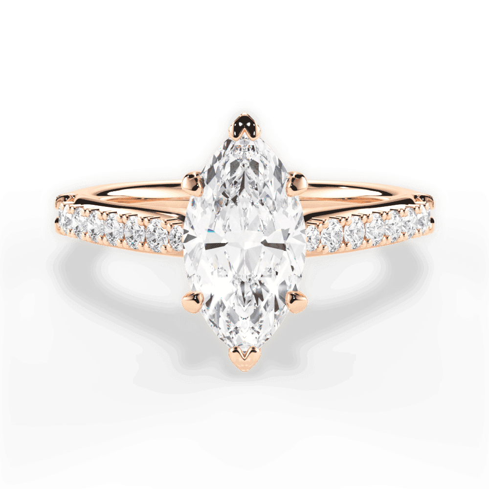 14kt Rose Gold/18kt Rose Gold/marquise/top