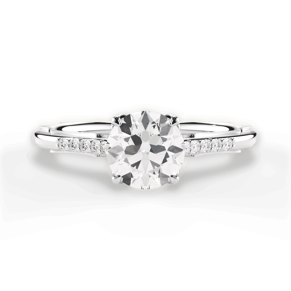 14kt White Gold/18kt White Gold/Platinum/round/top