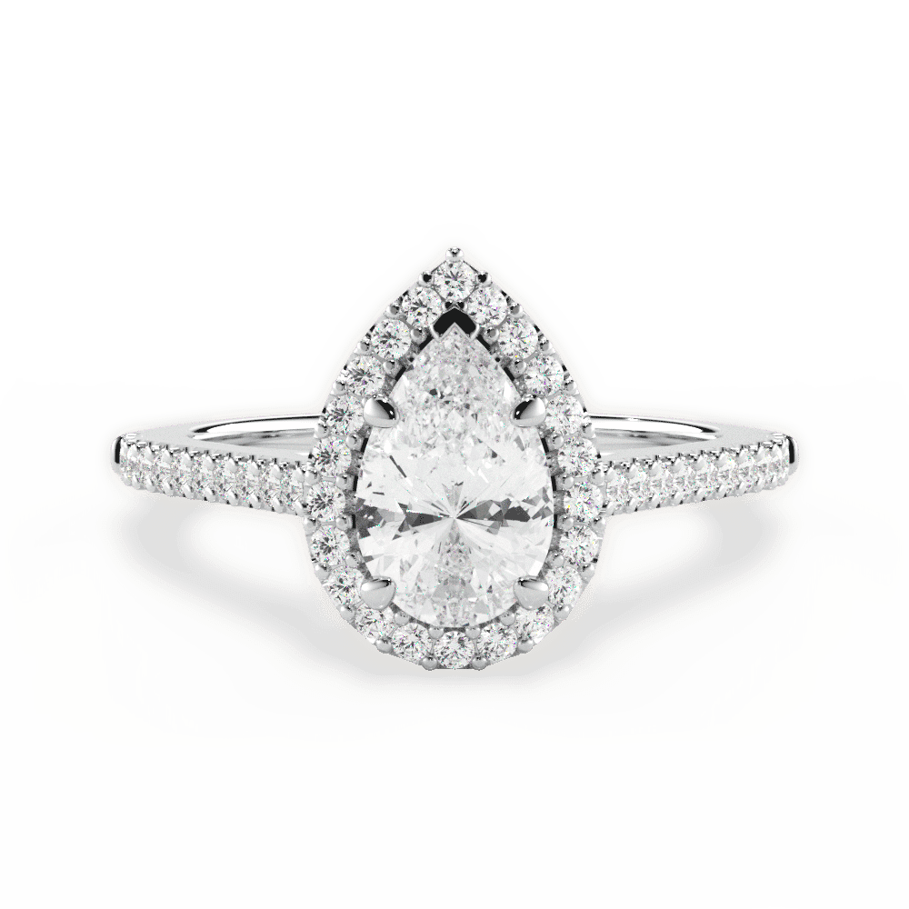 14kt White Gold/18kt White Gold/Platinum/pear/top