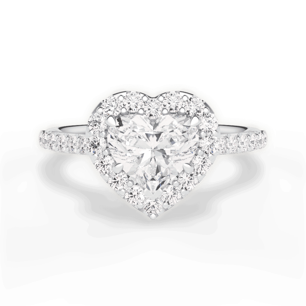 14kt White Gold/18kt White Gold/Platinum/heart/top