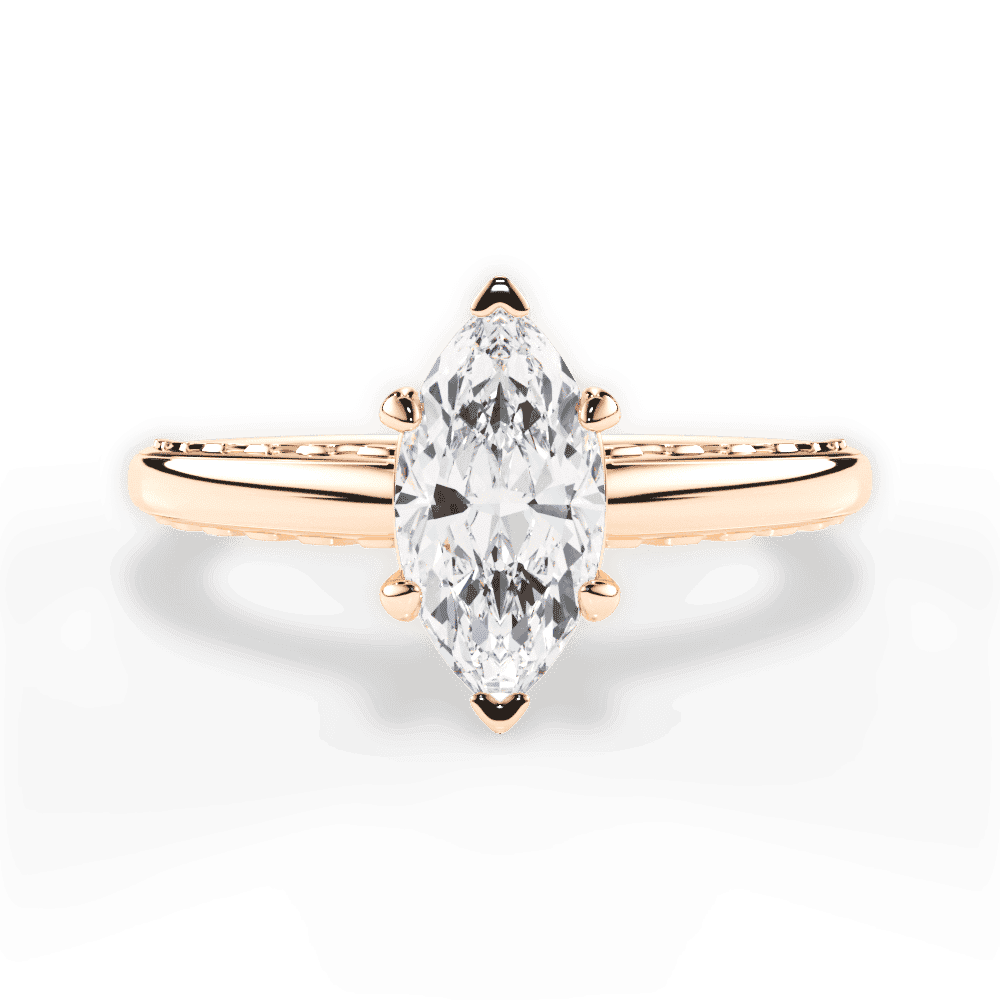 14kt Rose Gold/18kt Rose Gold/marquise/top