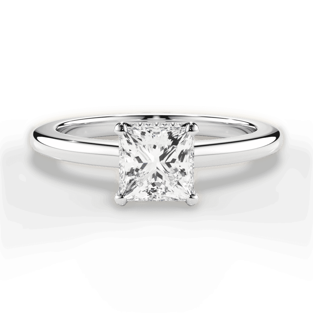 14kt White Gold/18kt White Gold/Platinum/princess/top