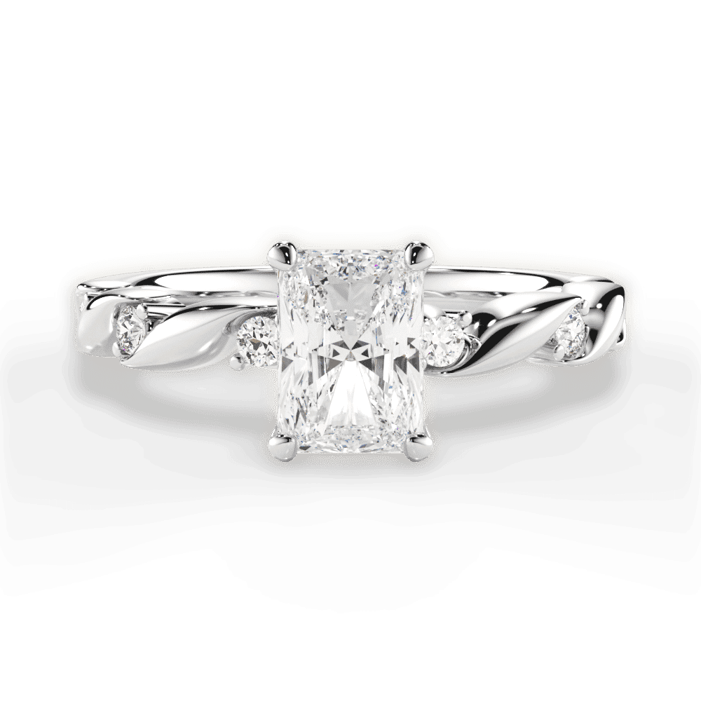 14kt White Gold/18kt White Gold/Platinum/radiant/top
