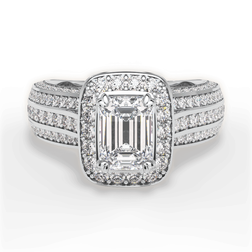 14kt White Gold/18kt White Gold/Platinum/emerald/top