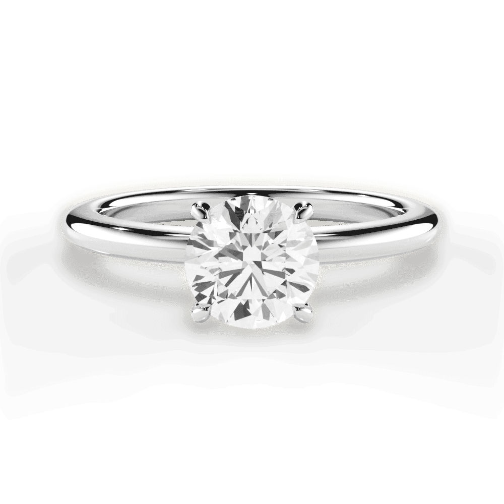 14kt White Gold/18kt White Gold/Platinum/round/top