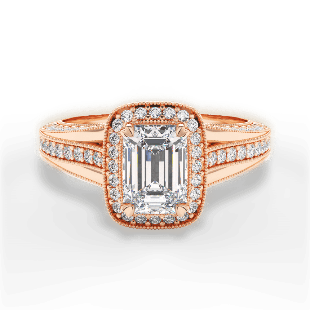 14kt Rose Gold/18kt Rose Gold/emerald/top