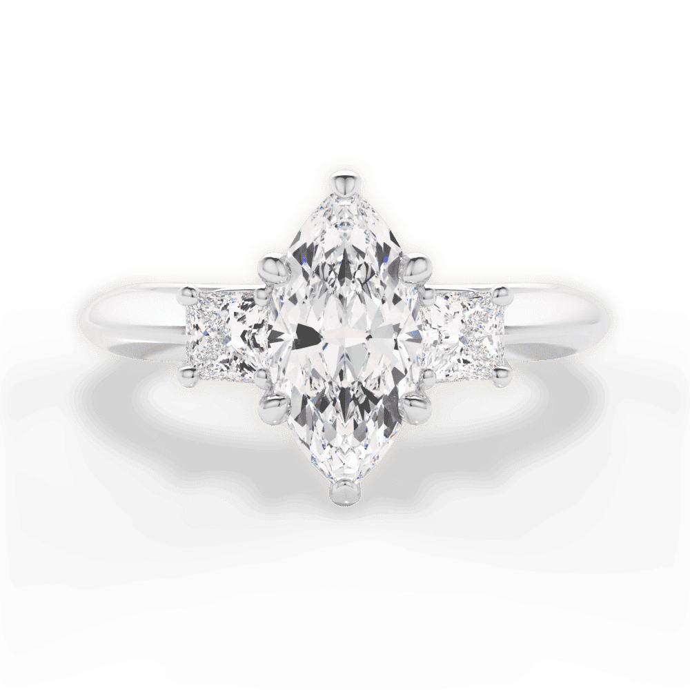 14kt White Gold/18kt White Gold/Platinum/marquise/top