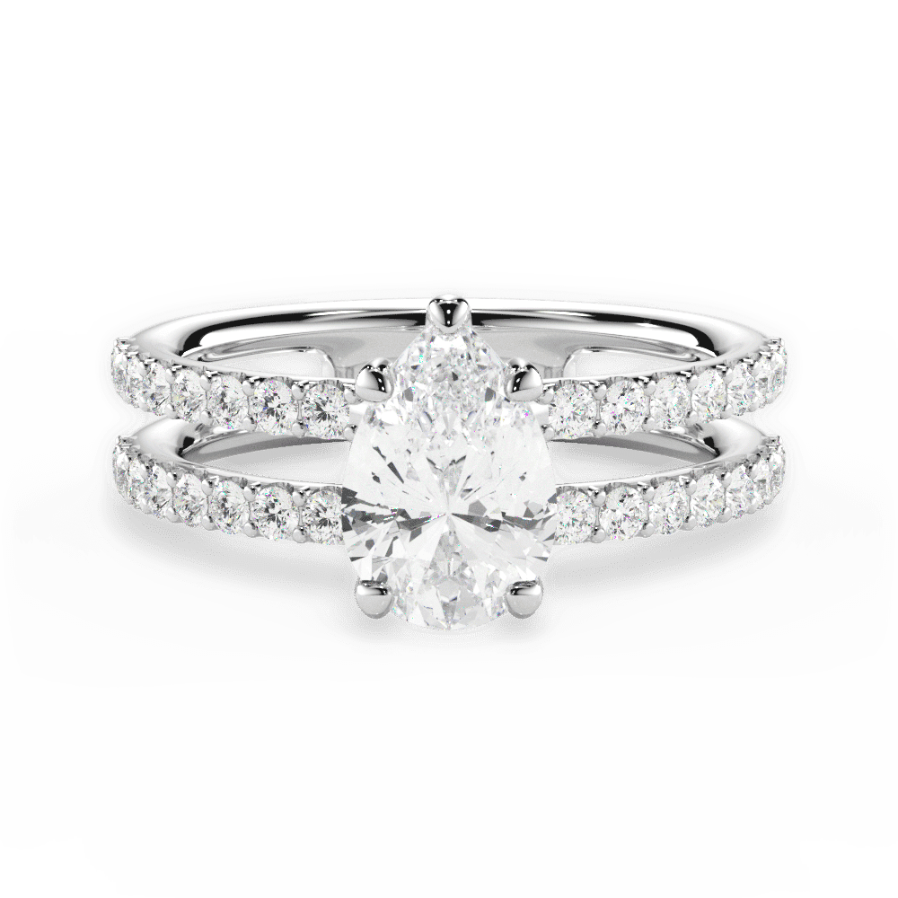14kt White Gold/18kt White Gold/Platinum/pear/top
