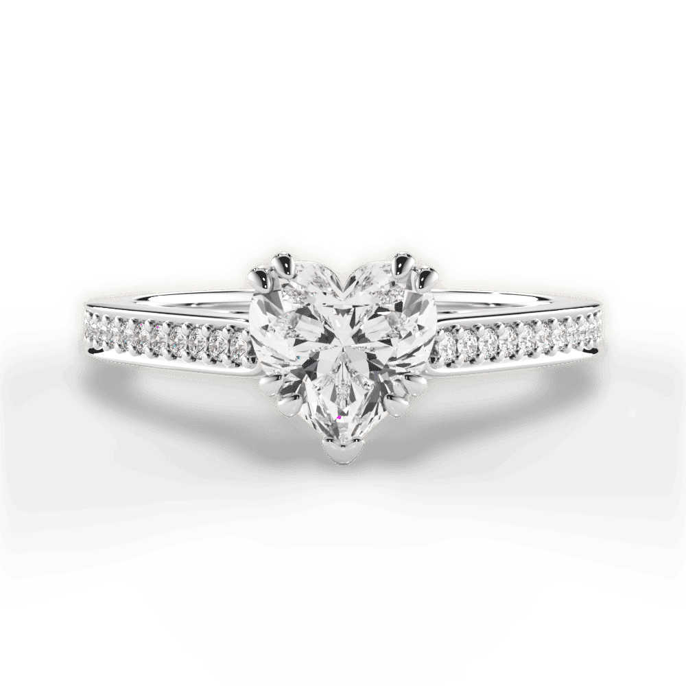 14kt White Gold/18kt White Gold/Platinum/heart/top