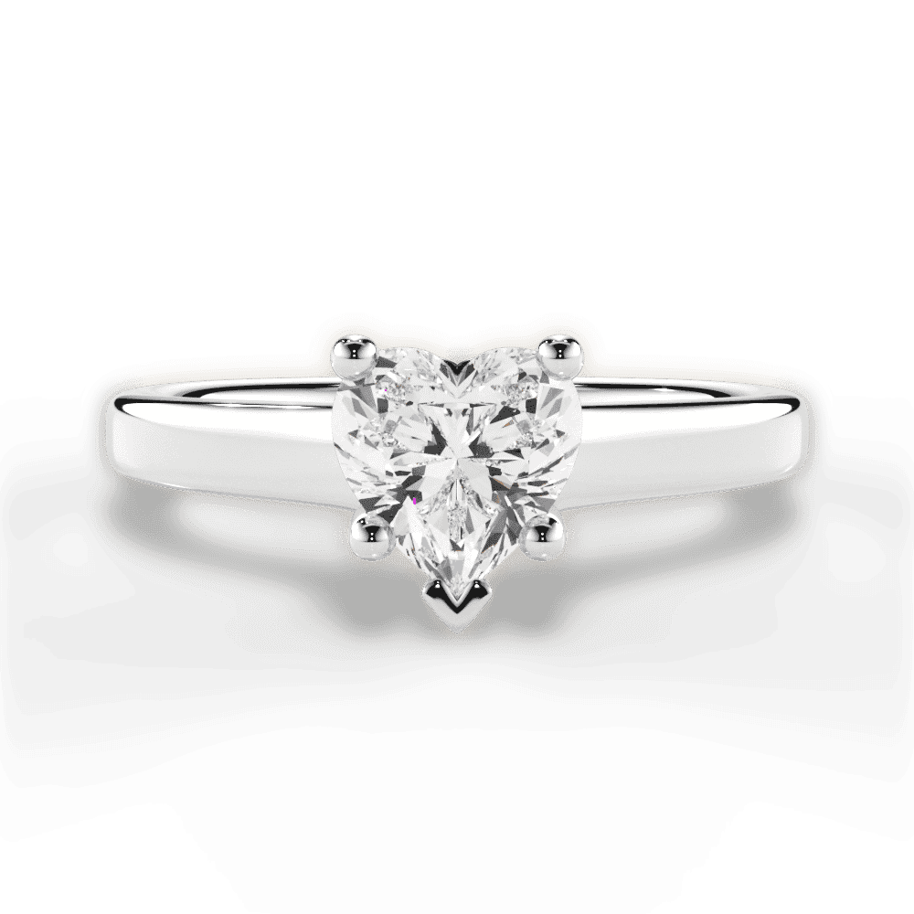 14kt White Gold/18kt White Gold/Platinum/heart/top