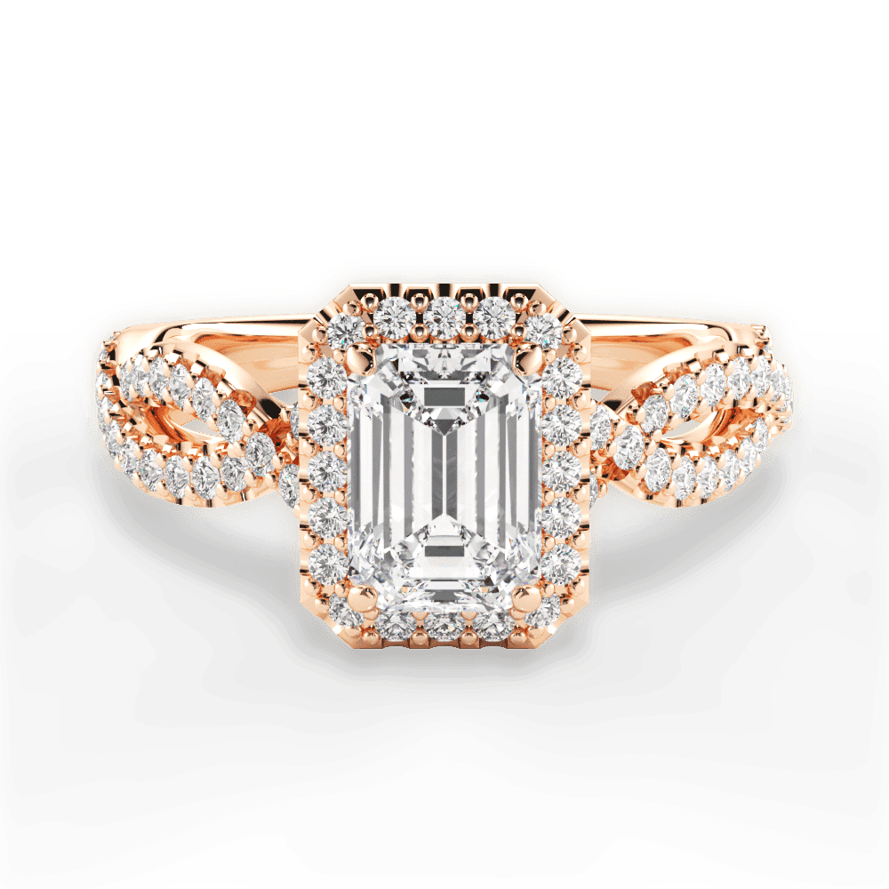 14kt Rose Gold/18kt Rose Gold/emerald/top