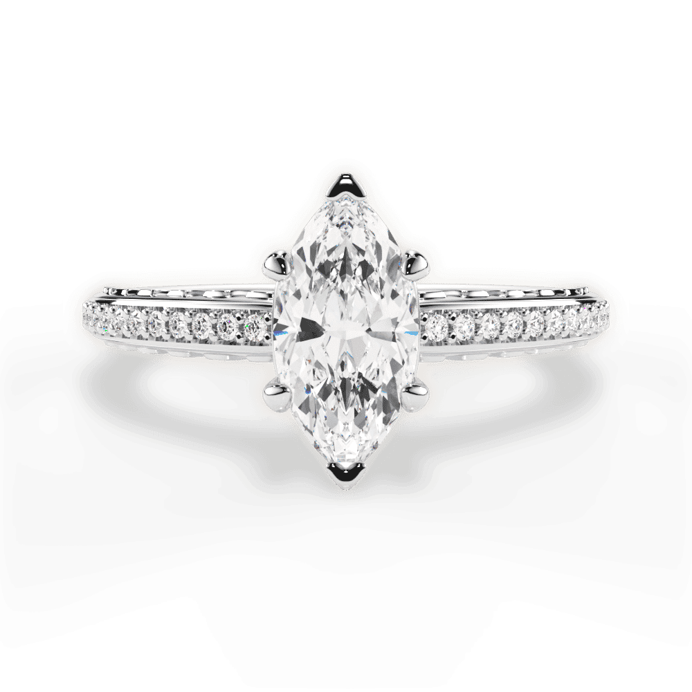 14kt White Gold/18kt White Gold/Platinum/marquise/top