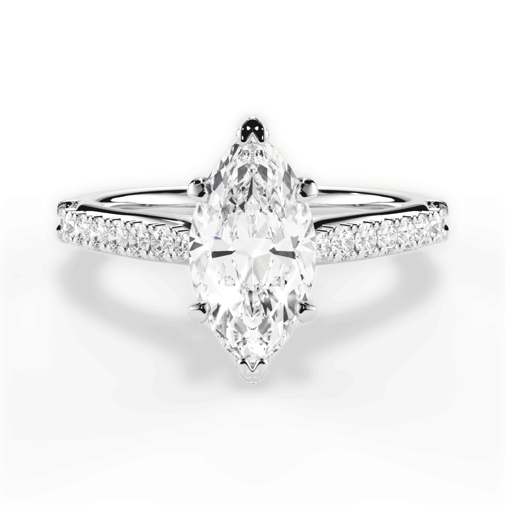 14kt White Gold/18kt White Gold/Platinum/marquise/top