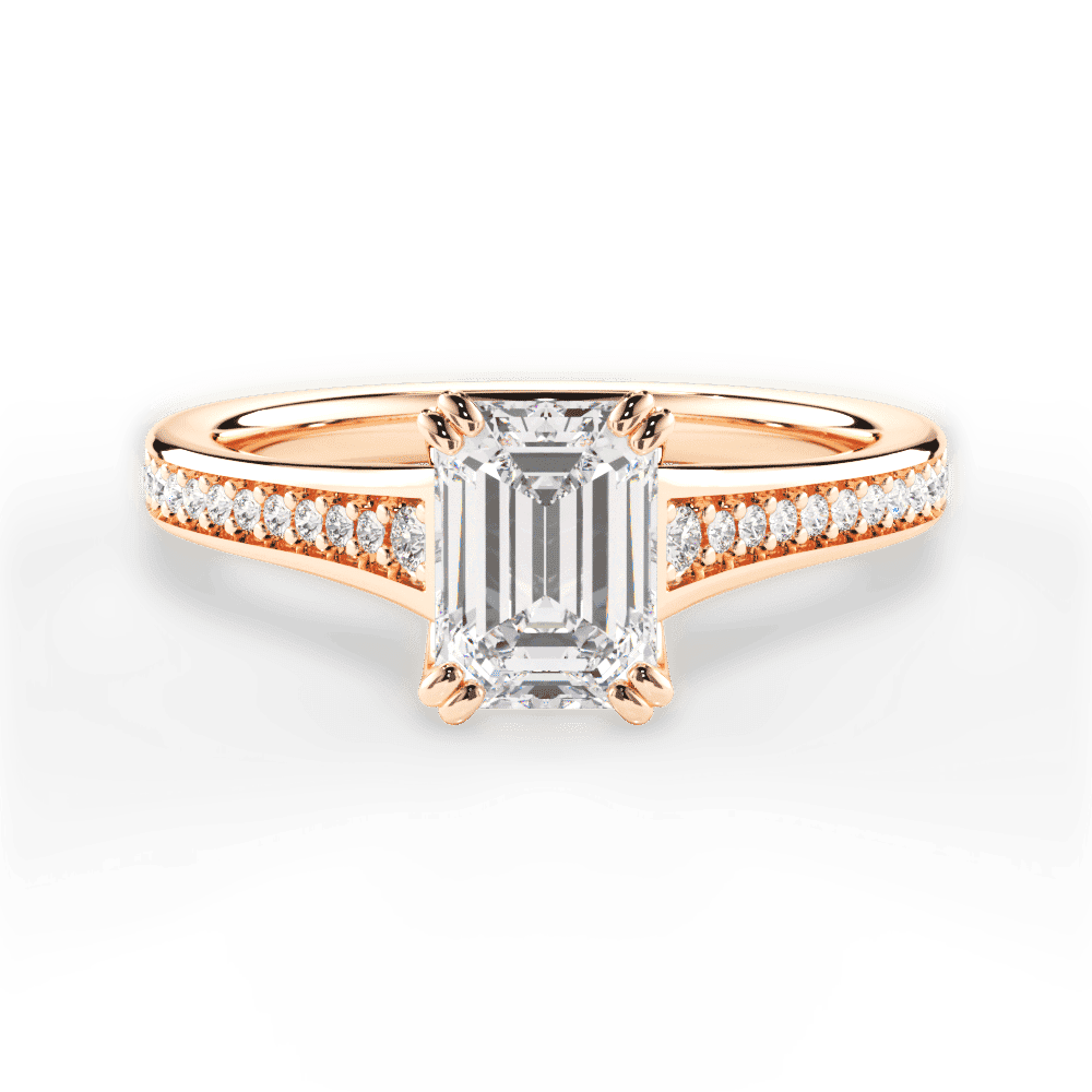 14kt Rose Gold/18kt Rose Gold/emerald/top