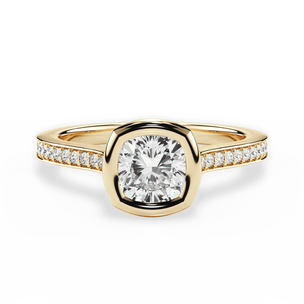 14kt Yellow Gold/18kt Yellow Gold/cushion/top