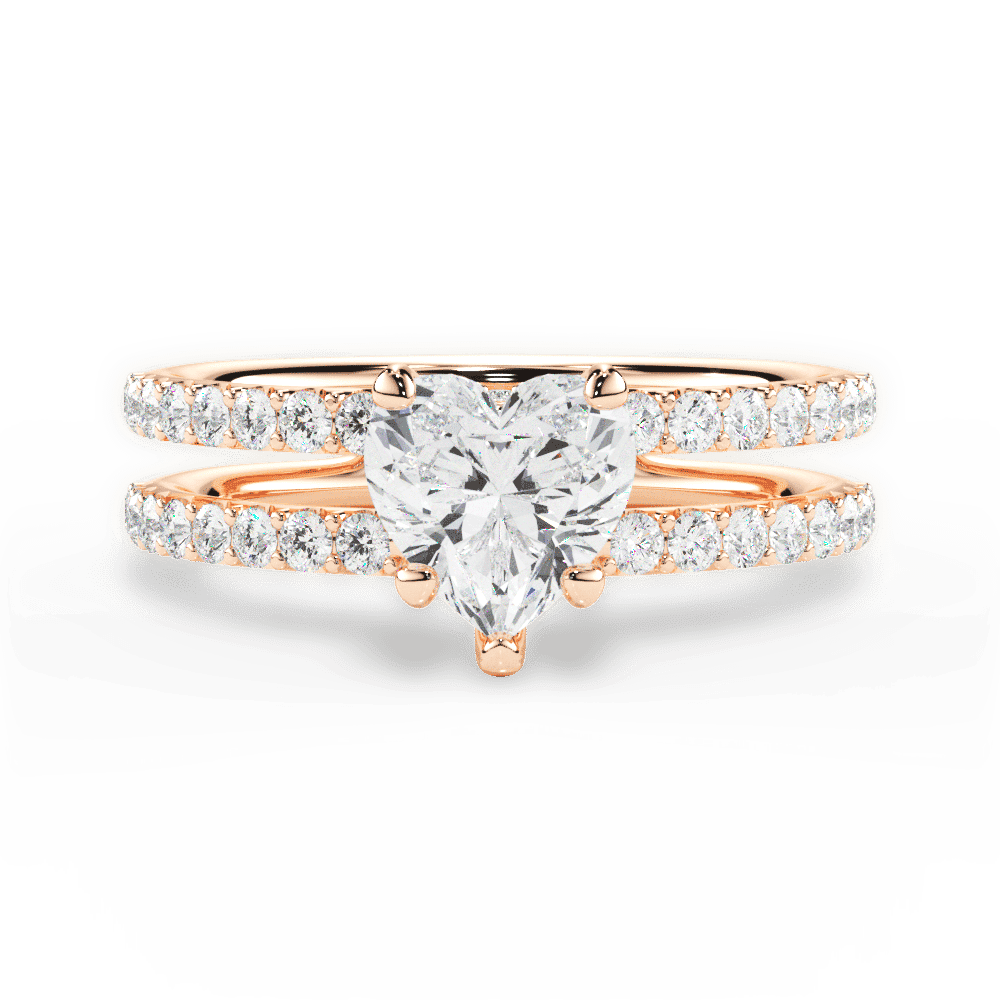 14kt Rose Gold/18kt Rose Gold/heart/top