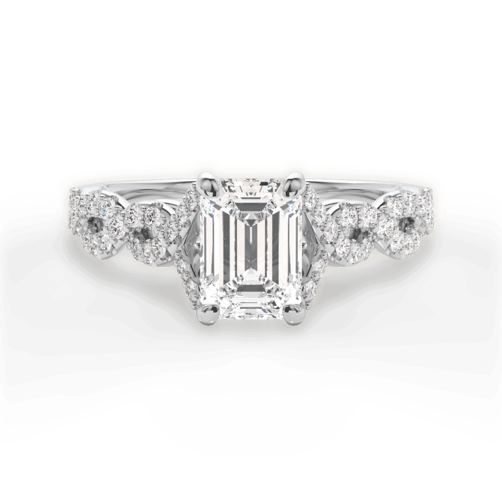 14kt White Gold/18kt White Gold/Platinum/emerald/top