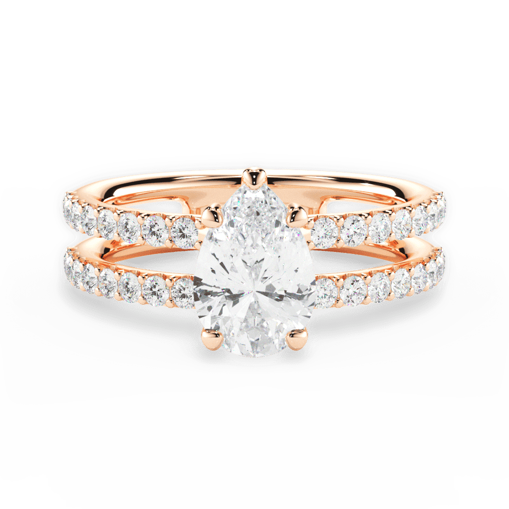 14kt Rose Gold/18kt Rose Gold/pear/top