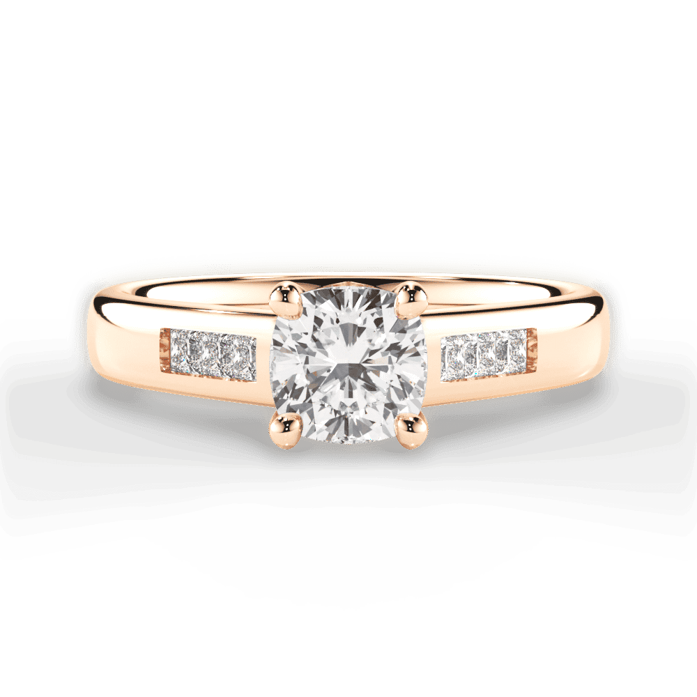 14kt Rose Gold/18kt Rose Gold/cushion/top