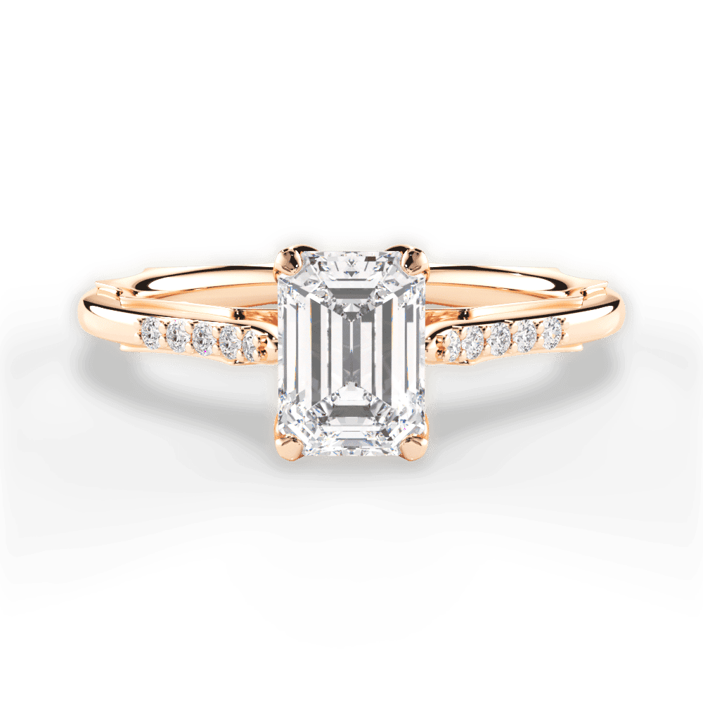 14kt Rose Gold/18kt Rose Gold/emerald/top