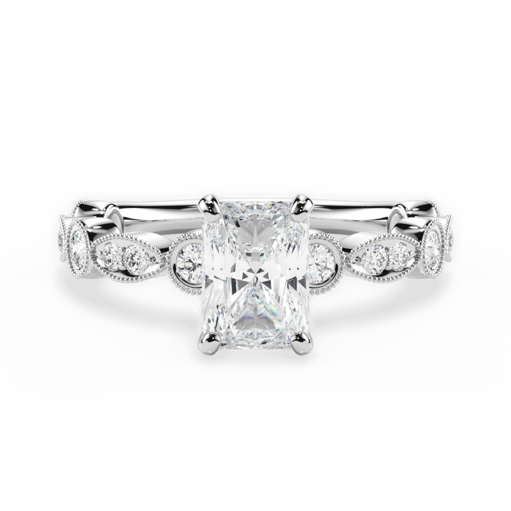 14kt White Gold/18kt White Gold/Platinum/radiant/top