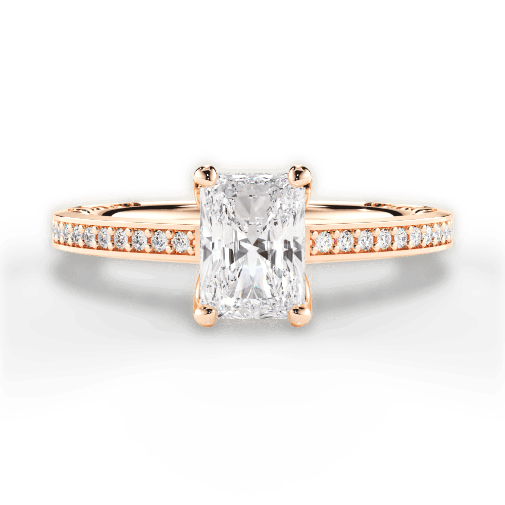 14kt Rose Gold/18kt Rose Gold/radiant/top