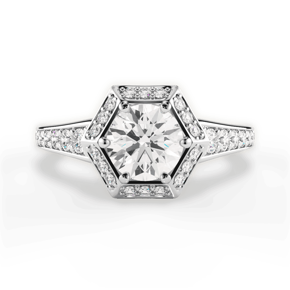 14kt White Gold/18kt White Gold/Platinum/round/top