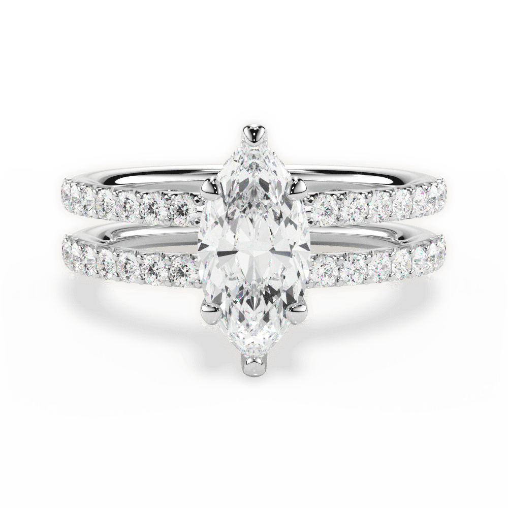14kt White Gold/18kt White Gold/Platinum/marquise/top