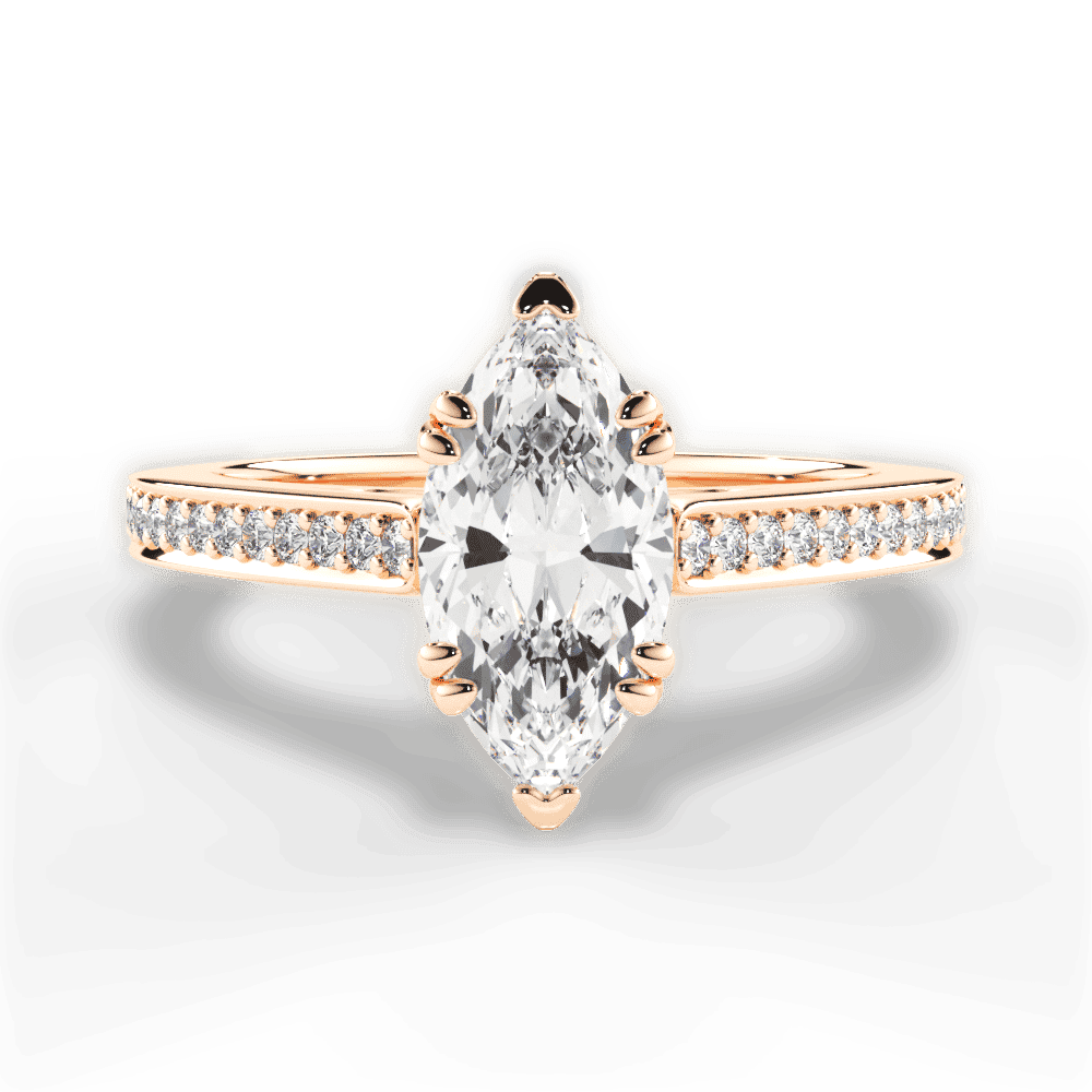 14kt Rose Gold/18kt Rose Gold/marquise/top