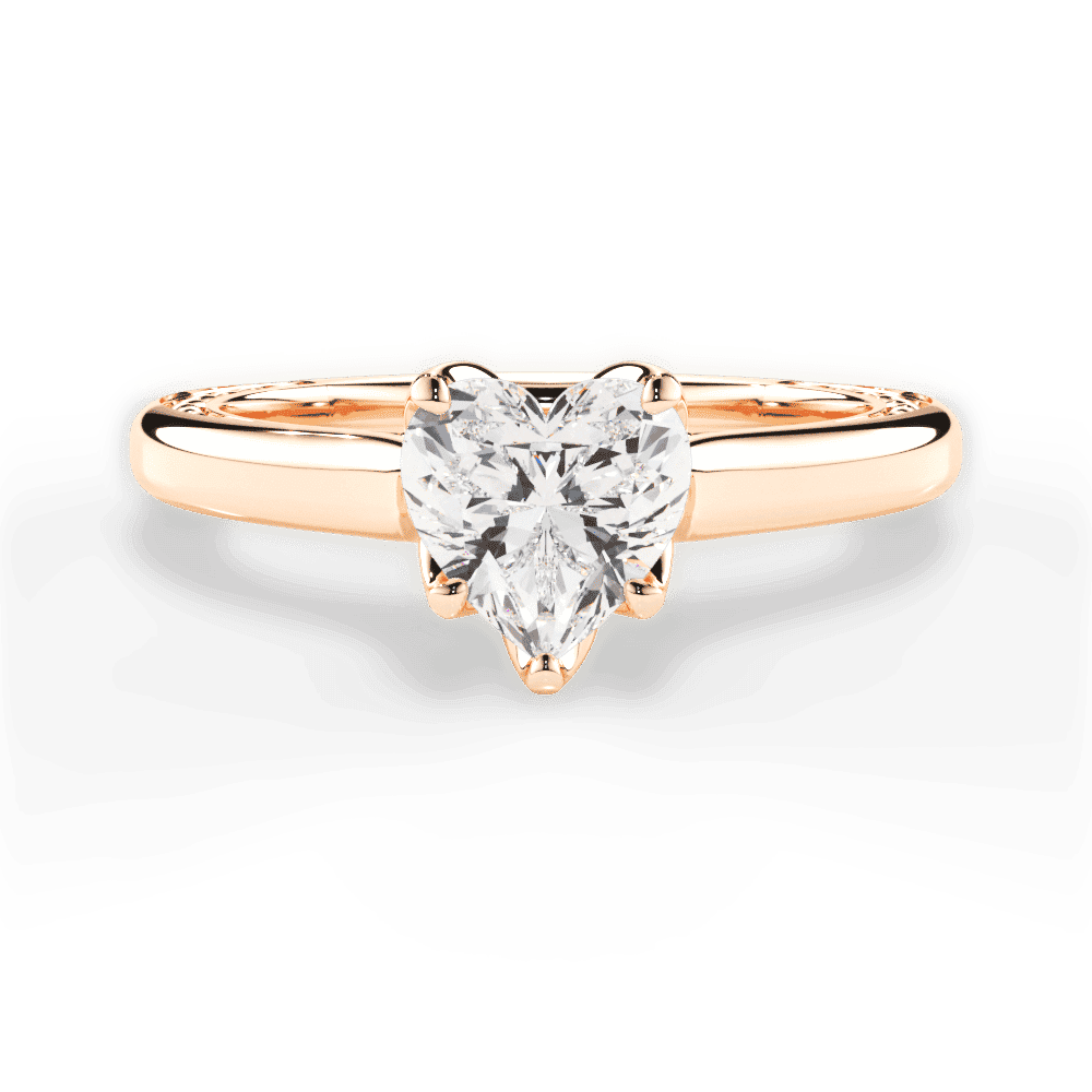 14kt Rose Gold/18kt Rose Gold/heart/top