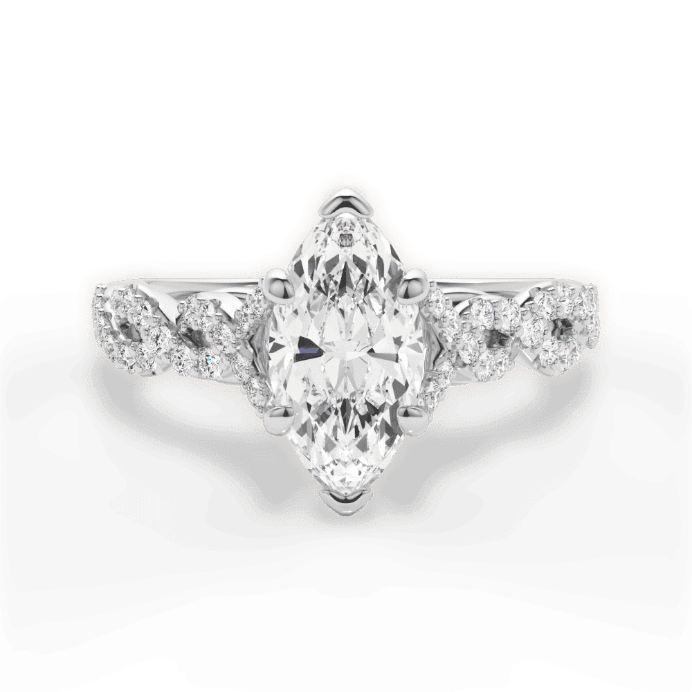 14kt White Gold/18kt White Gold/Platinum/marquise/top