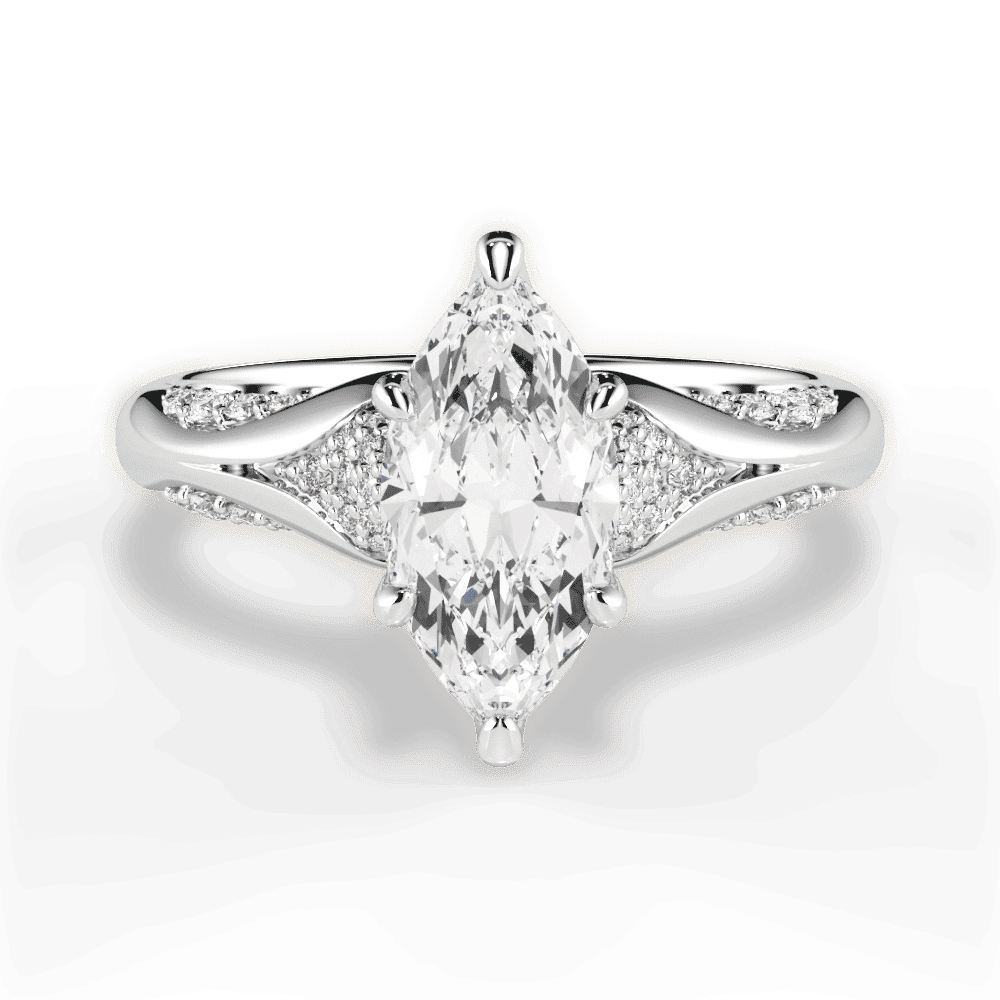 14kt White Gold/18kt White Gold/Platinum/marquise/top