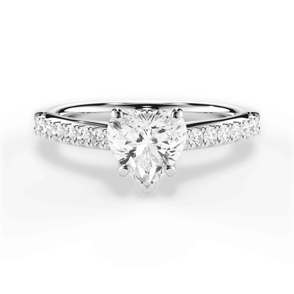 14kt White Gold/18kt White Gold/Platinum/heart/top
