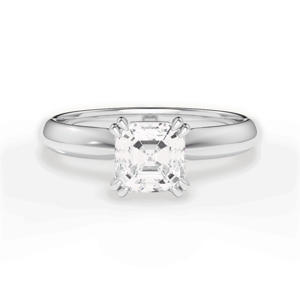 14kt White Gold/18kt White Gold/Platinum/asscher/top